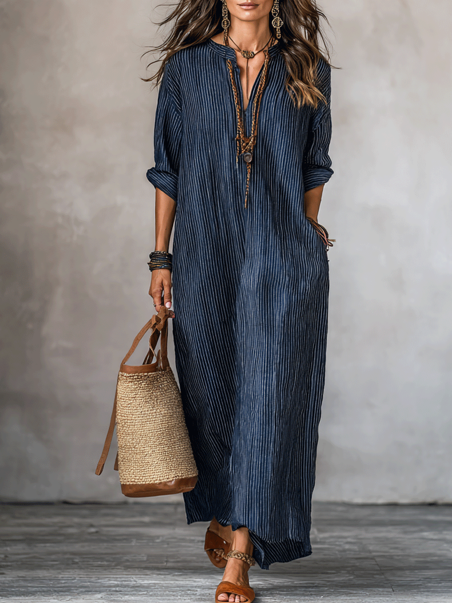 Dafne | Vestido largo en azul índigo