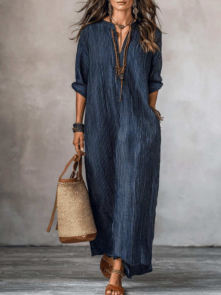 Dafne | Vestido largo en azul índigo
