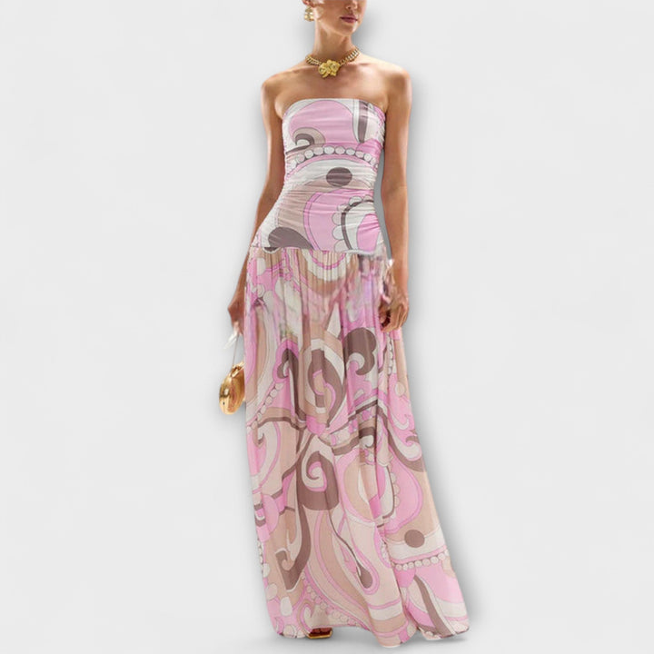 Natalia | Vestido maxi en tonos pastel