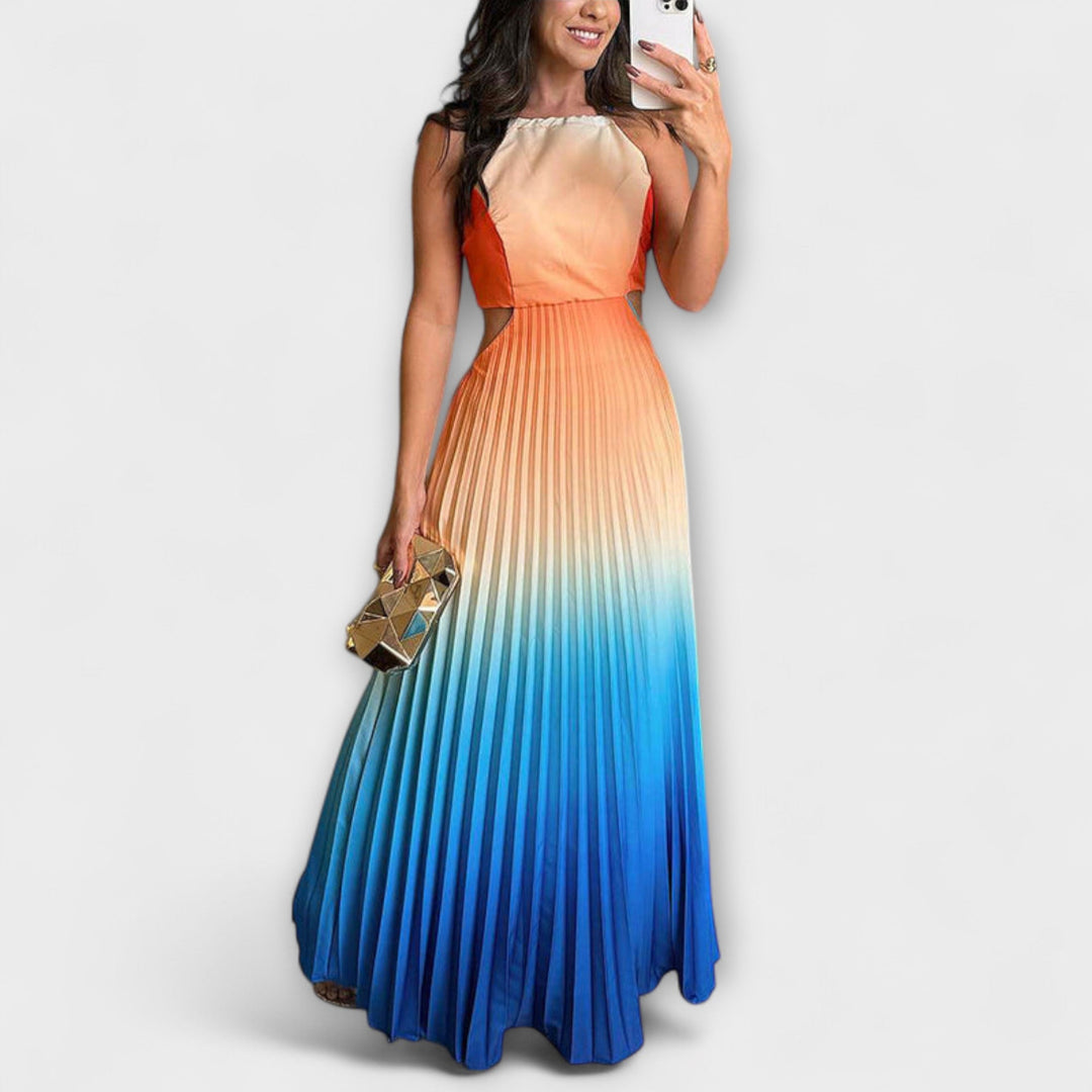 Esther | Vestido maxi sin mangas con tie-dye