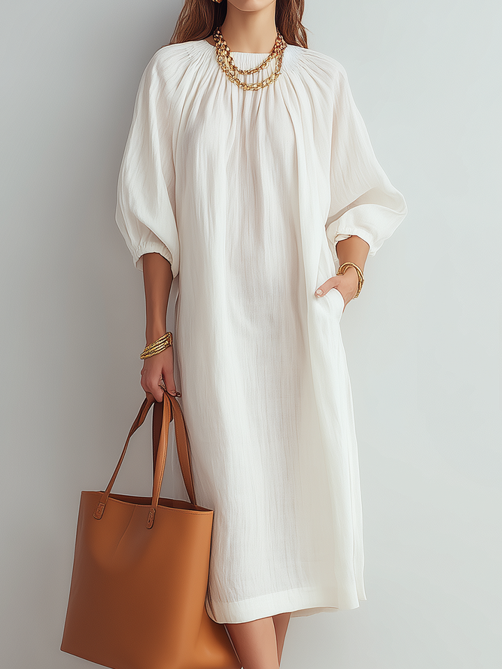 Elia | Vestido midi en color crema