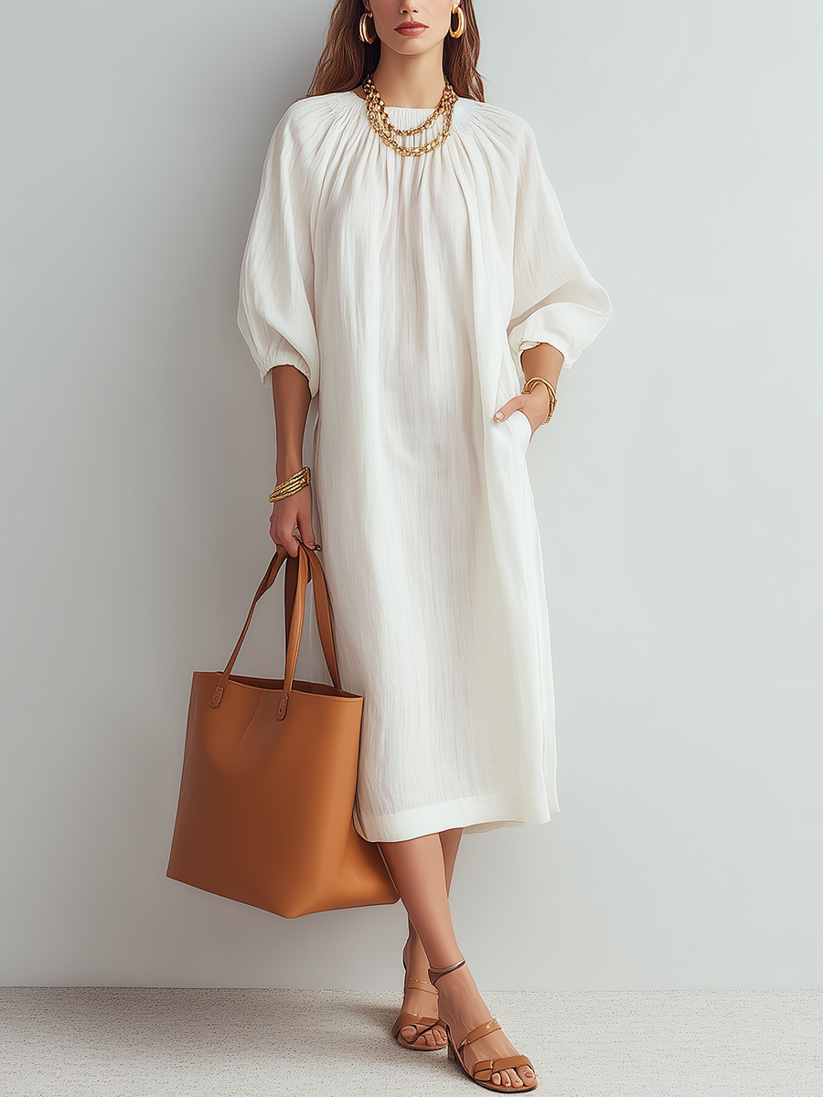 Elia | Vestido midi en color crema