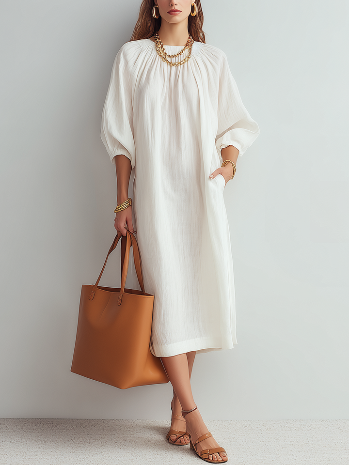 Elia | Vestido midi en color crema