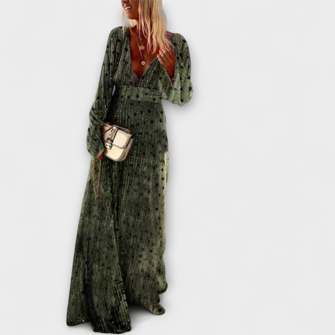 Carmen | Vestido maxi de lunares
