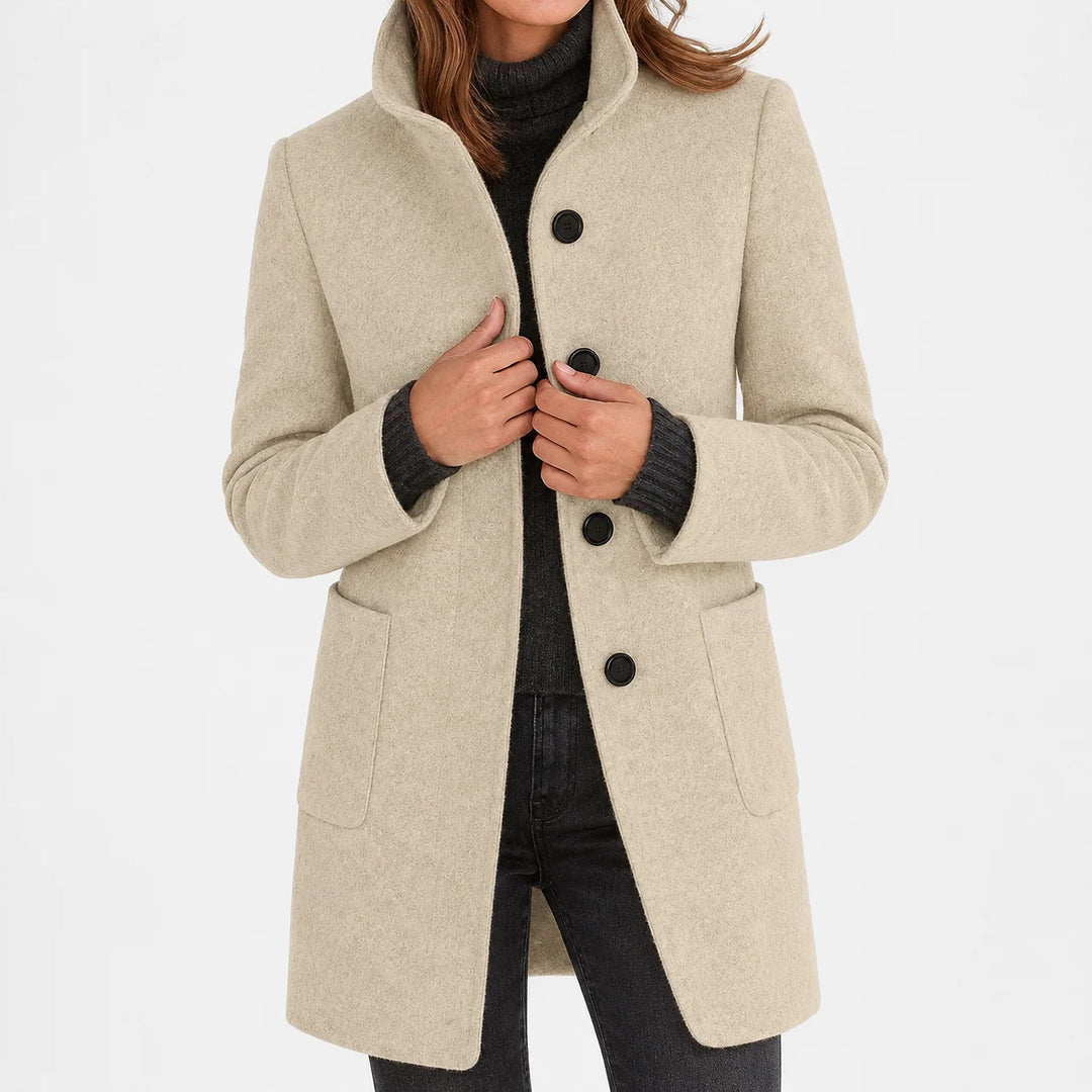 Amalia | Chaqueta de mezcla de lana con cuello alto