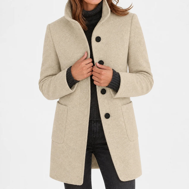 Amalia | Chaqueta de mezcla de lana con cuello alto