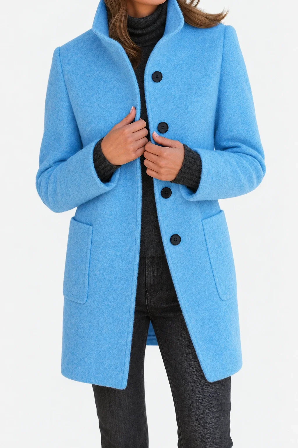 Amalia | Chaqueta de mezcla de lana con cuello alto