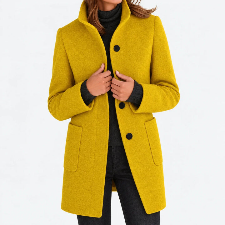 Amalia | Chaqueta de mezcla de lana con cuello alto
