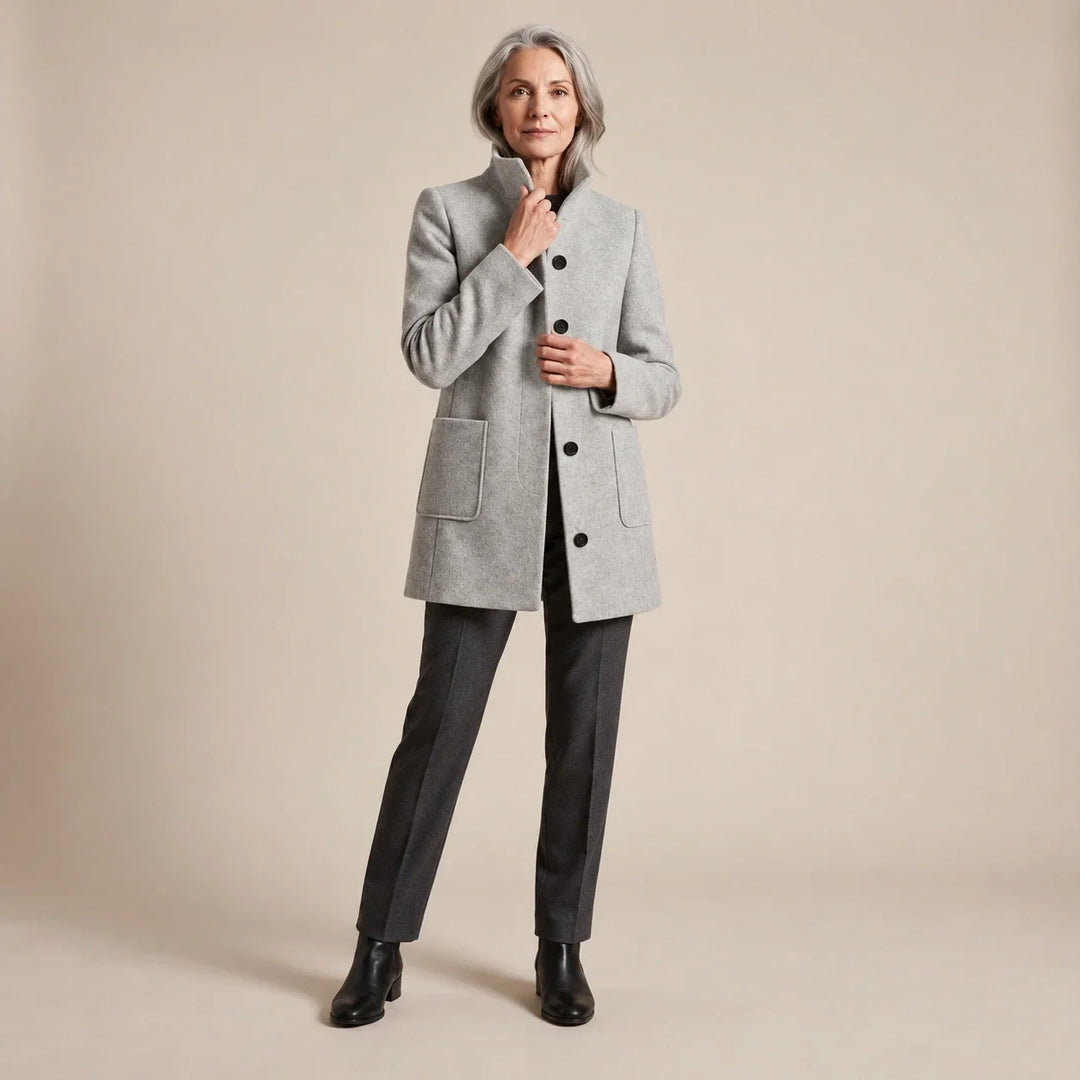 Amalia | Chaqueta de mezcla de lana con cuello alto