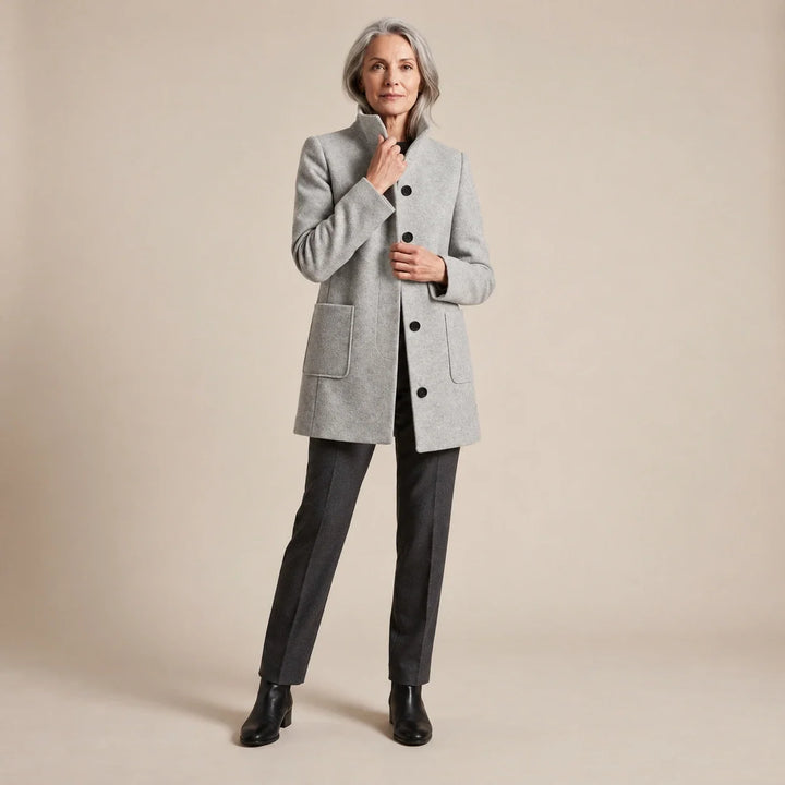 Amalia | Chaqueta de mezcla de lana con cuello alto