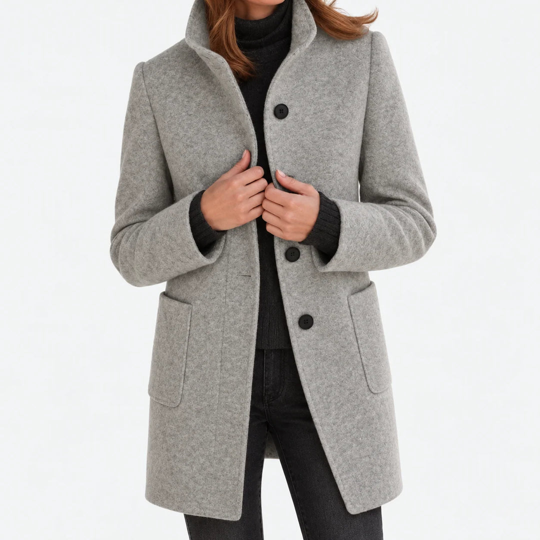 Amalia | Chaqueta de mezcla de lana con cuello alto