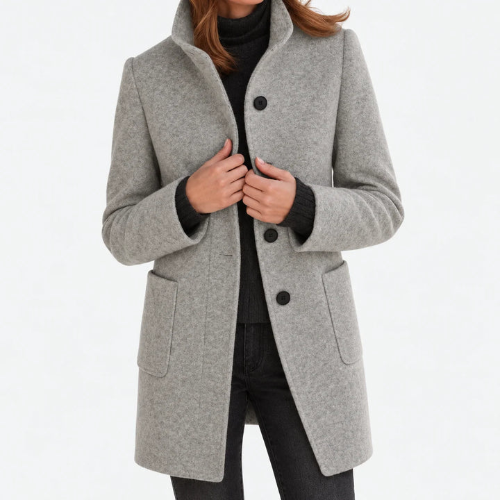 Amalia | Chaqueta de mezcla de lana con cuello alto