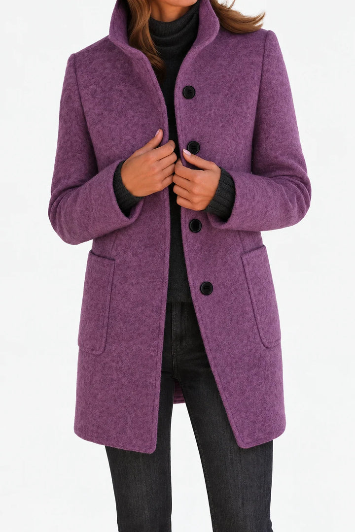 Amalia | Chaqueta de mezcla de lana con cuello alto