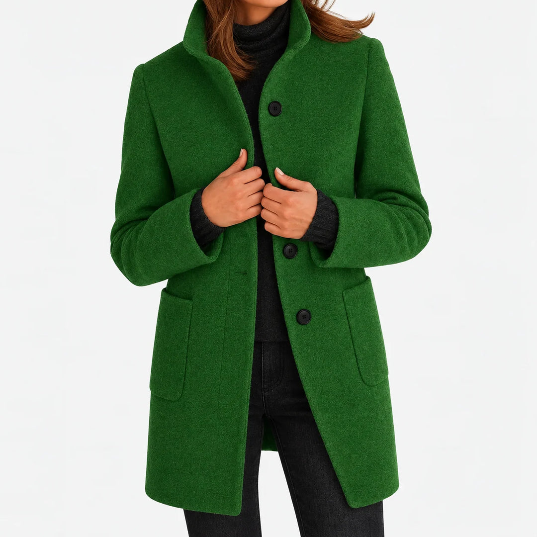 Amalia | Chaqueta de mezcla de lana con cuello alto