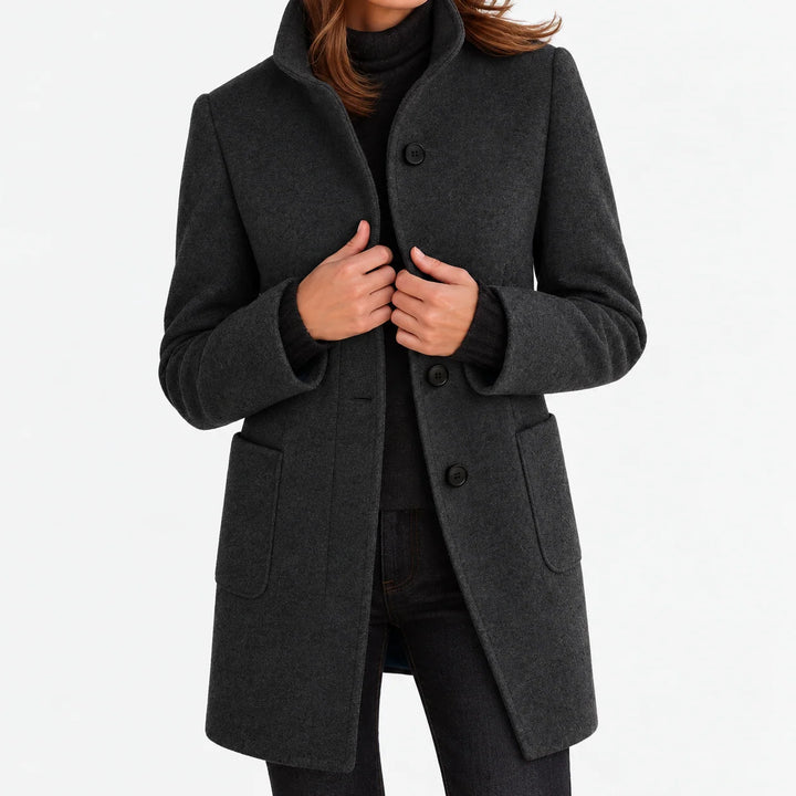 Amalia | Chaqueta de mezcla de lana con cuello alto