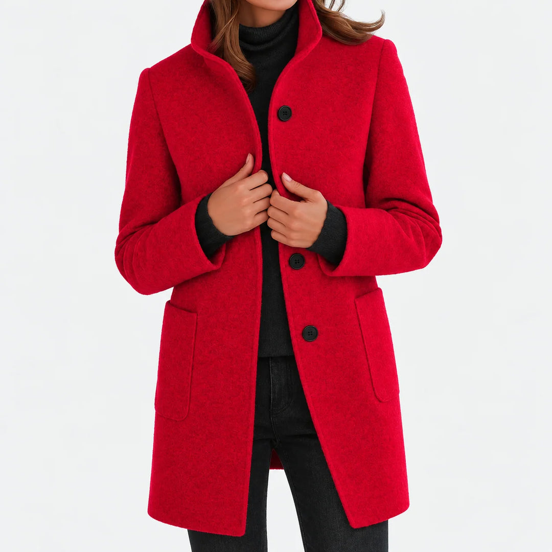 Amalia | Chaqueta de mezcla de lana con cuello alto