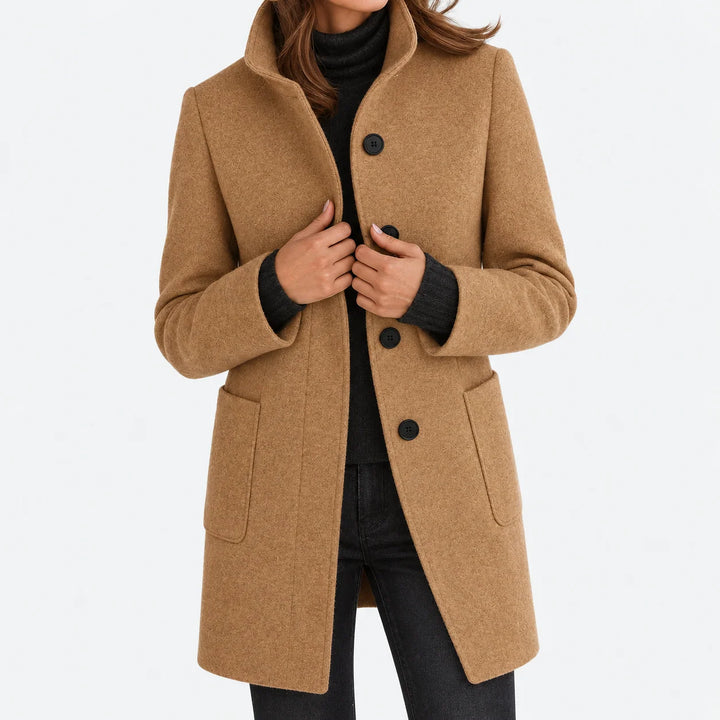 Amalia | Chaqueta de mezcla de lana con cuello alto