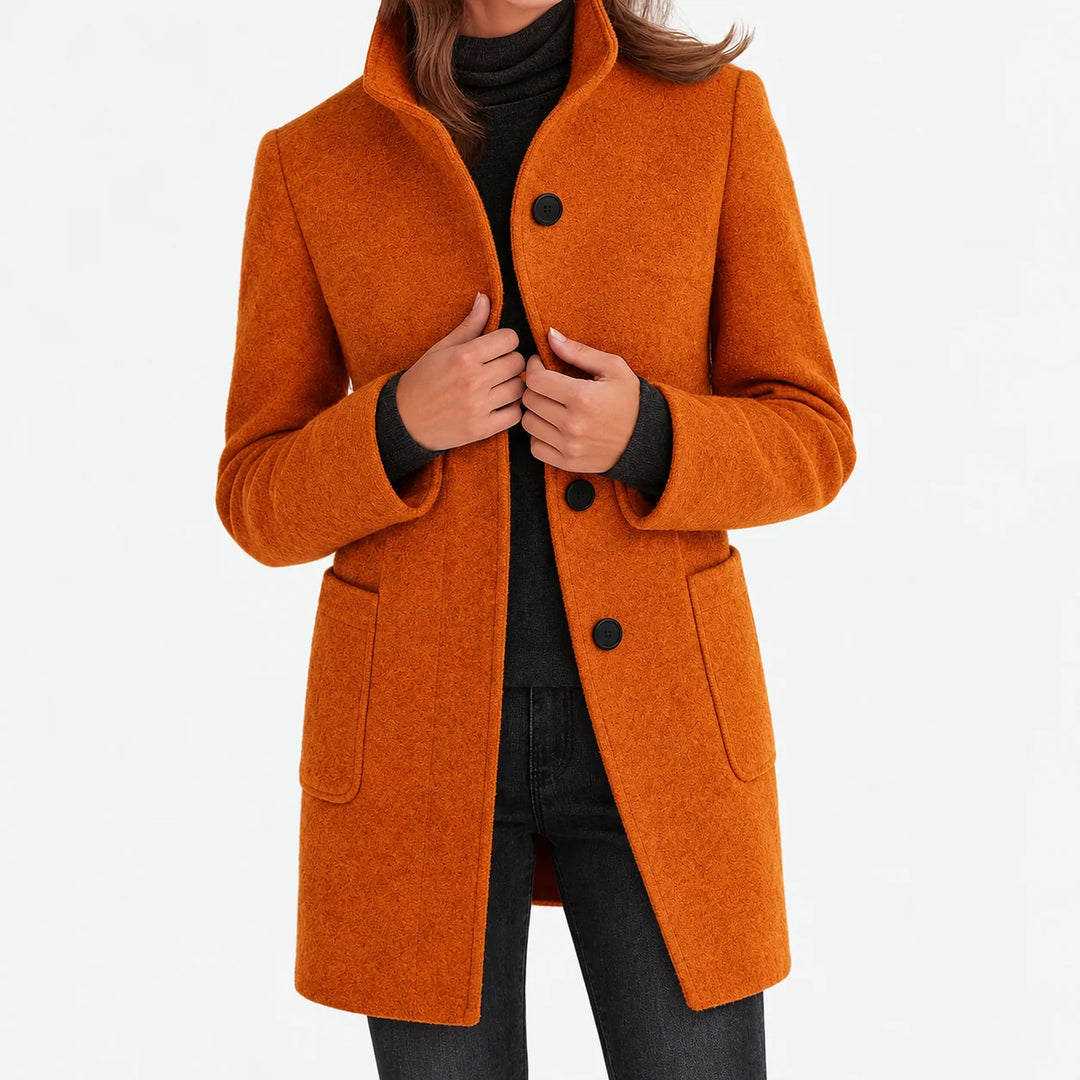Amalia | Chaqueta de mezcla de lana con cuello alto