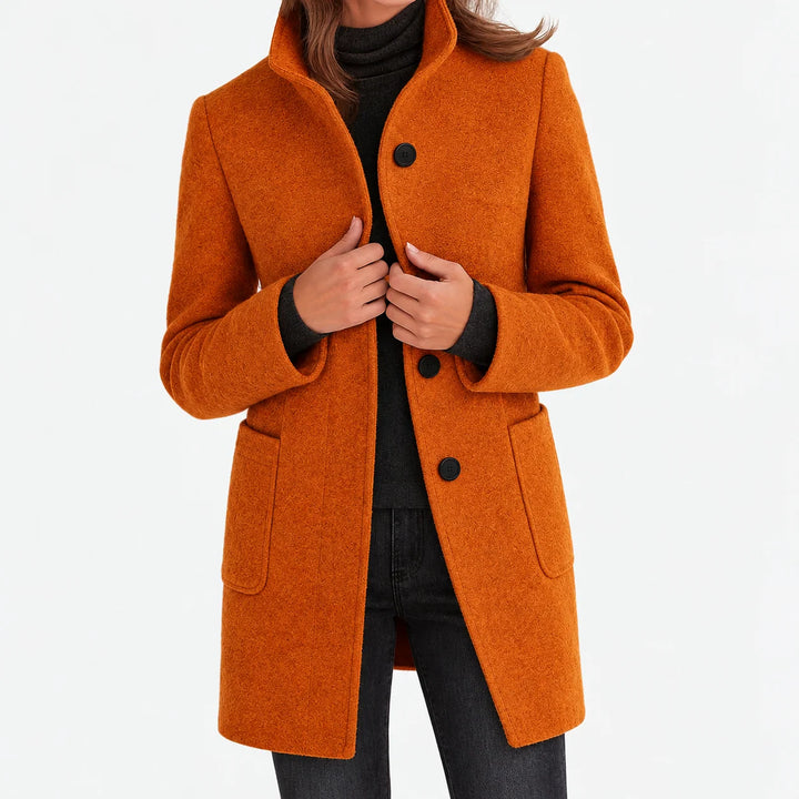 Amalia | Chaqueta de mezcla de lana con cuello alto