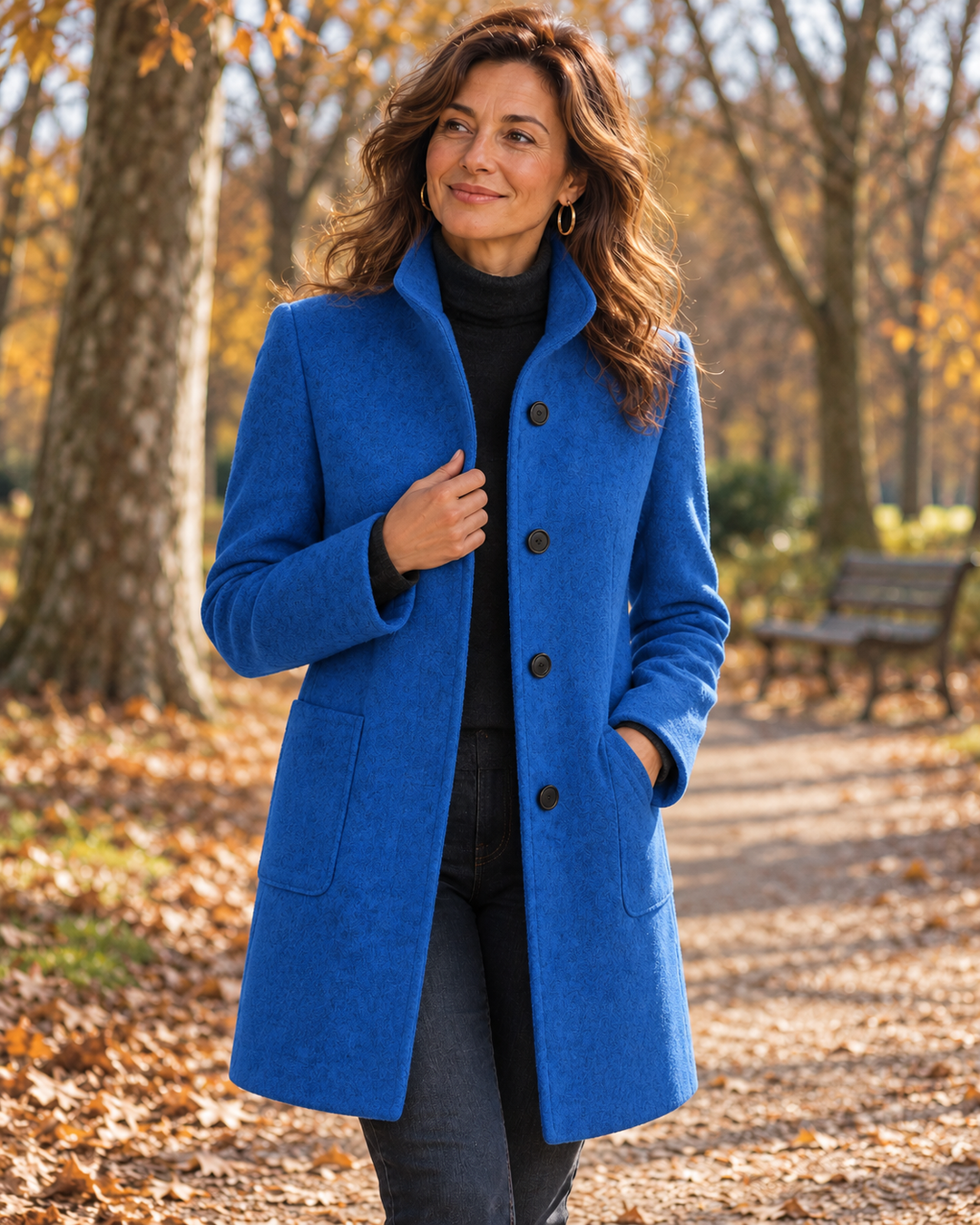 Amalia | Chaqueta de mezcla de lana con cuello alto