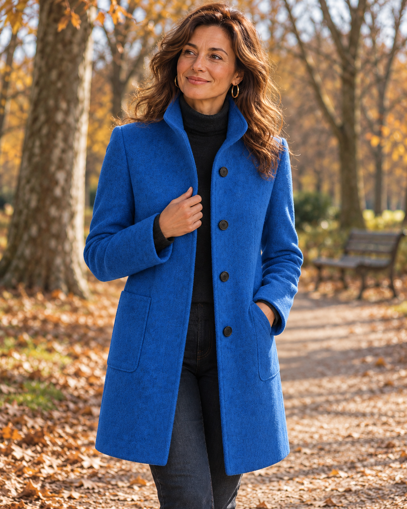 Amalia | Chaqueta de mezcla de lana con cuello alto