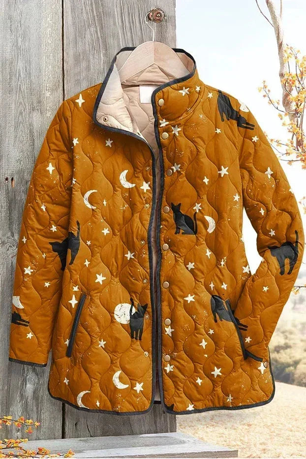 Araceli | Chaqueta acolchada con estampado gráfico de rayas