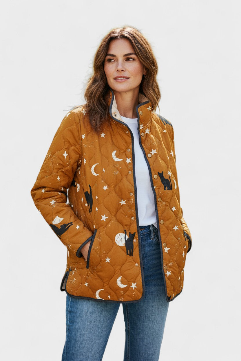 Araceli | Chaqueta acolchada con estampado gráfico de rayas