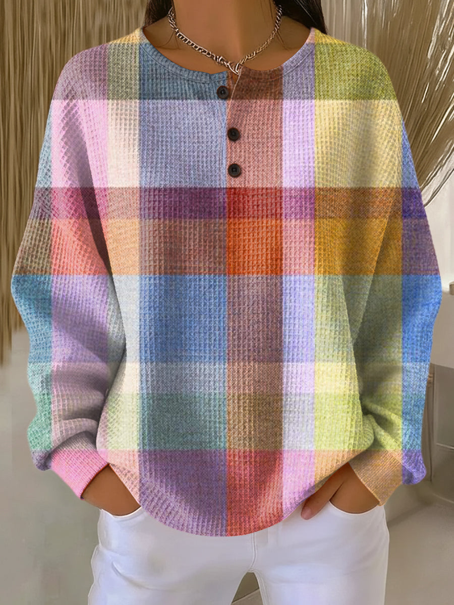 Sara | Jersey de cuadros en tonos pastel