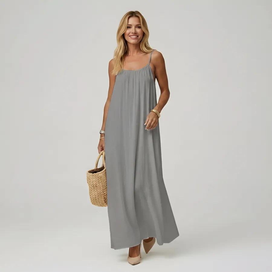 Adela | Vestido maxi de tirantes con espalda descubierta