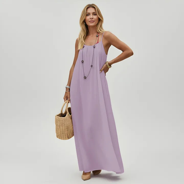 Adela | Vestido maxi de tirantes con espalda descubierta