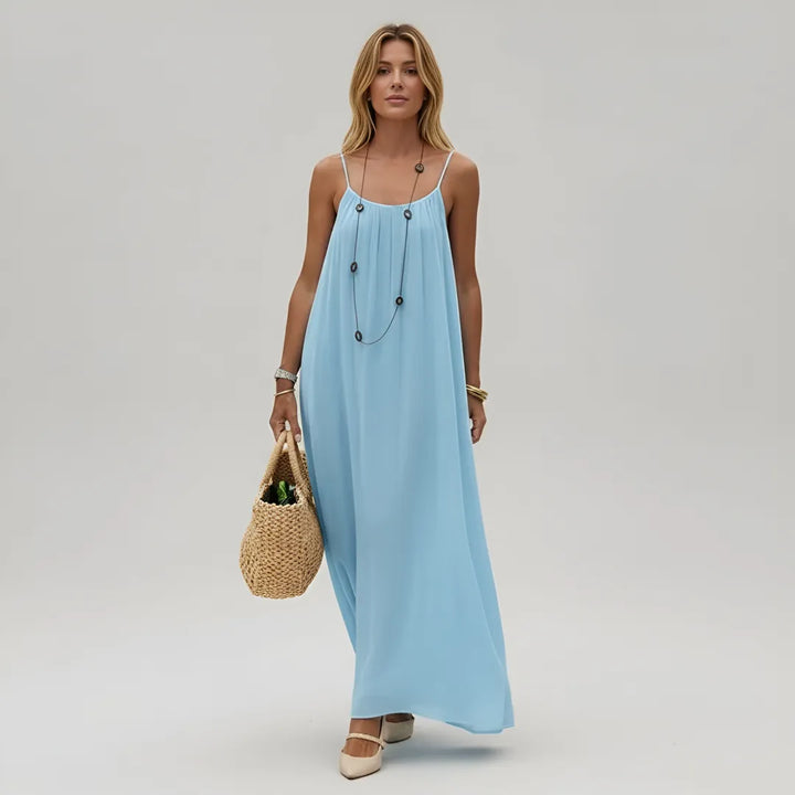 Adela | Vestido maxi de tirantes con espalda descubierta