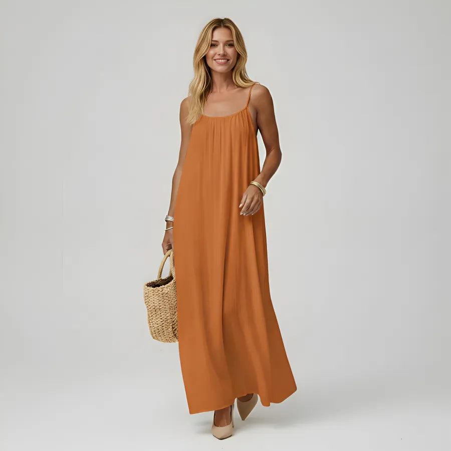 Adela | Vestido maxi de tirantes con espalda descubierta