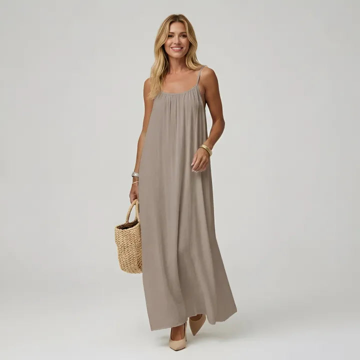 Adela | Vestido maxi de tirantes con espalda descubierta