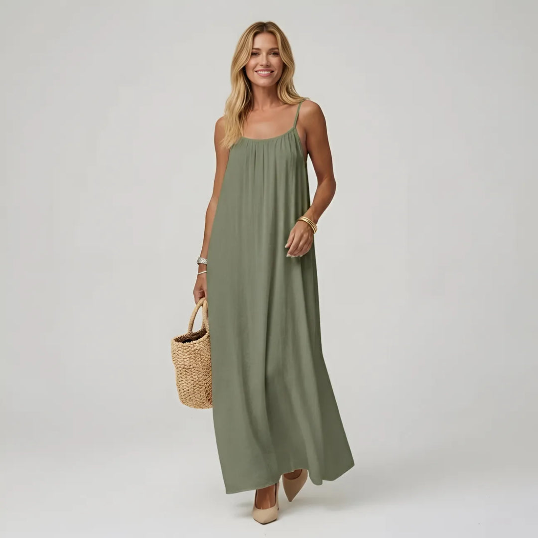 Adela | Vestido maxi de tirantes con espalda descubierta