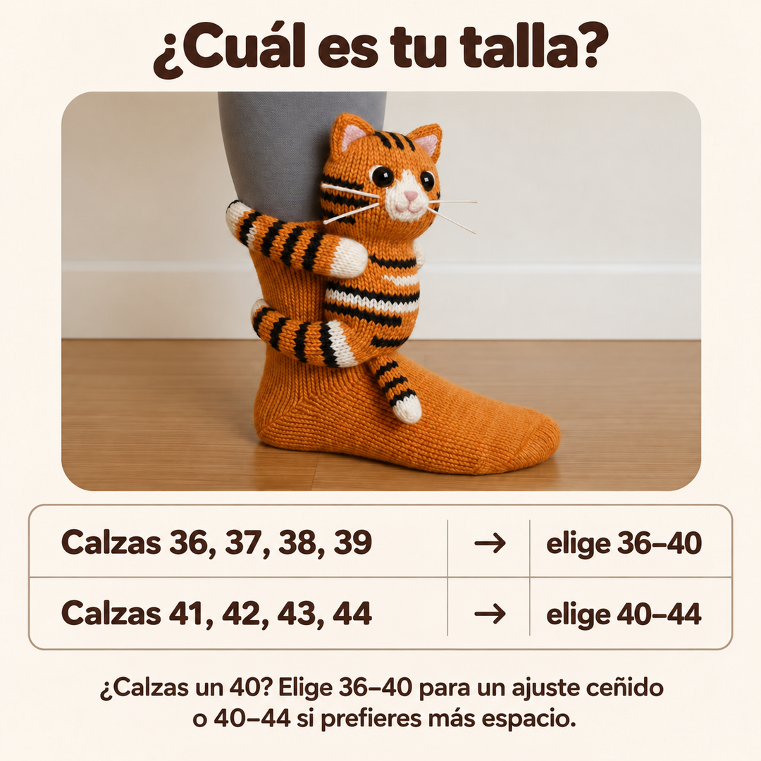 Blanca | Calcetines con peluche de gato pelirrojo