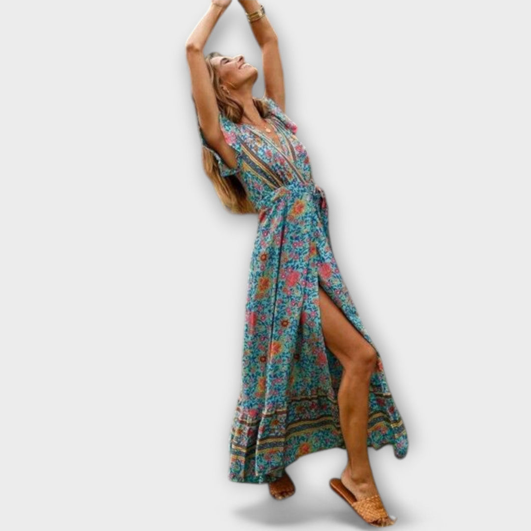 Lorena | Vestido maxi boho floral