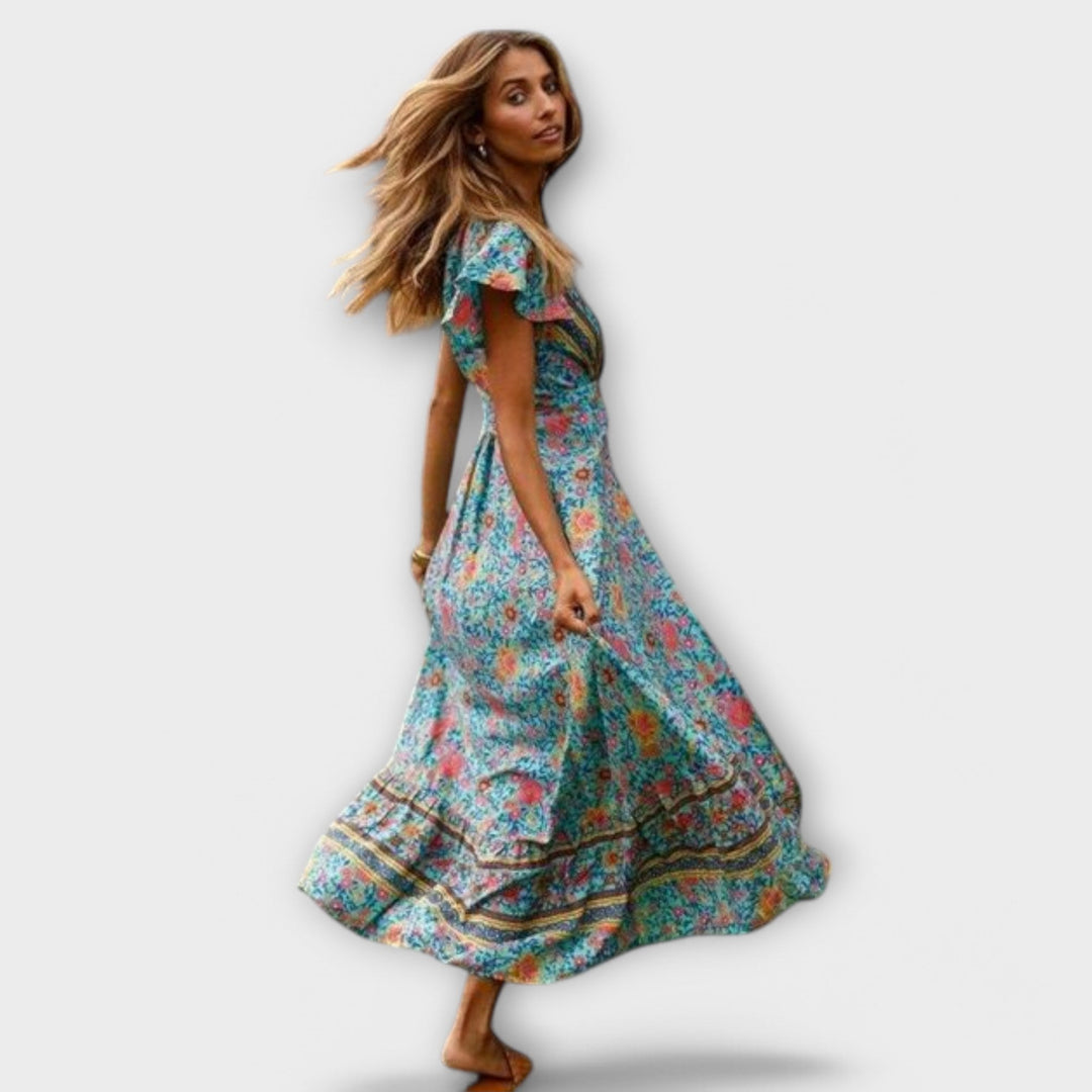 Lorena | Vestido maxi boho floral