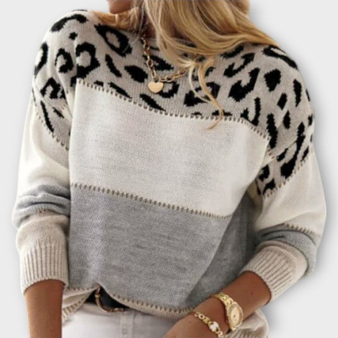 Yolanda | Jersey de leopardo en gris o rosa