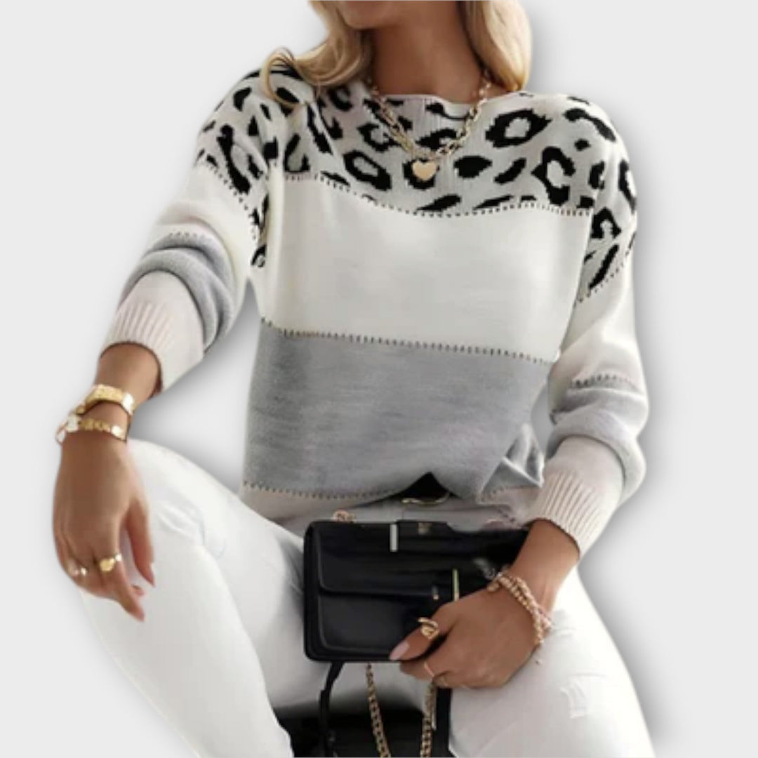 Yolanda | Jersey de leopardo en gris o rosa