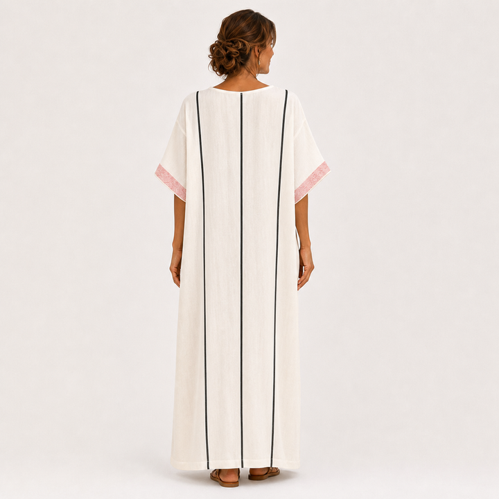 Marta | Caftán crudo de rayas
