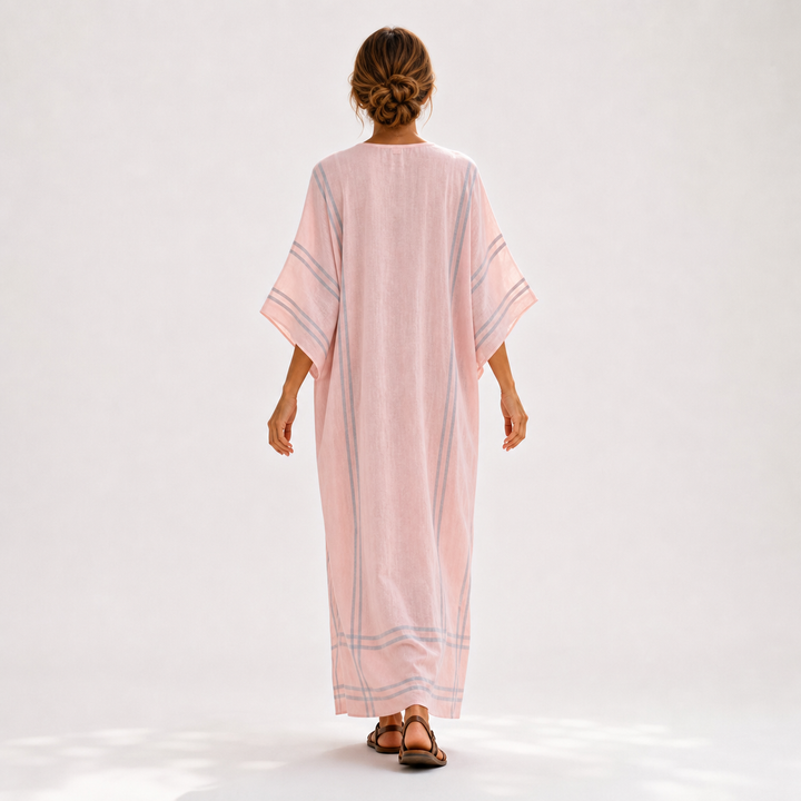 Gloria | Caftán rosa de rayas