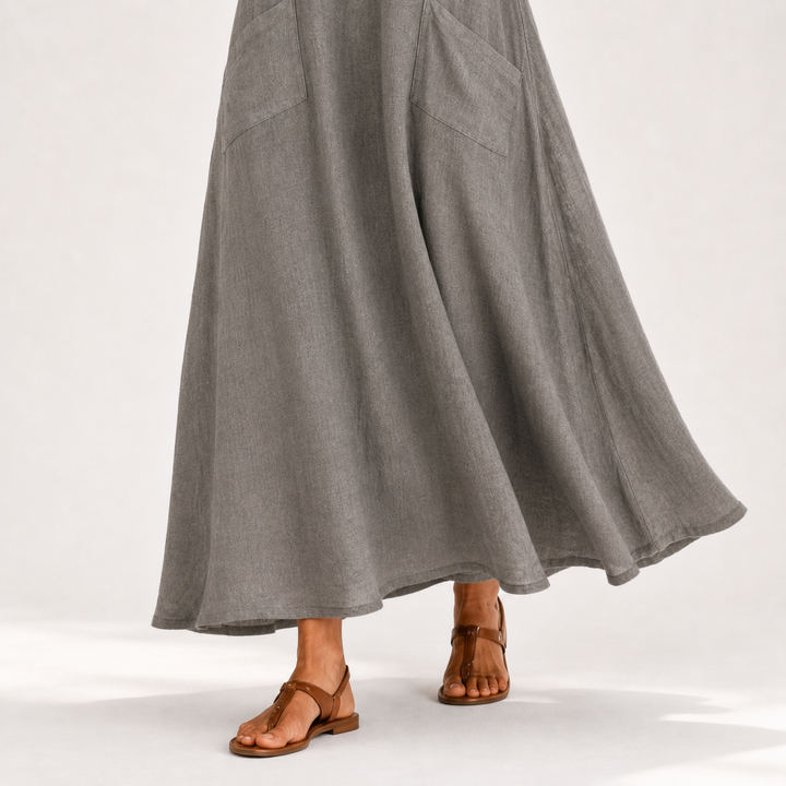 Adela | Caftán liso en gris