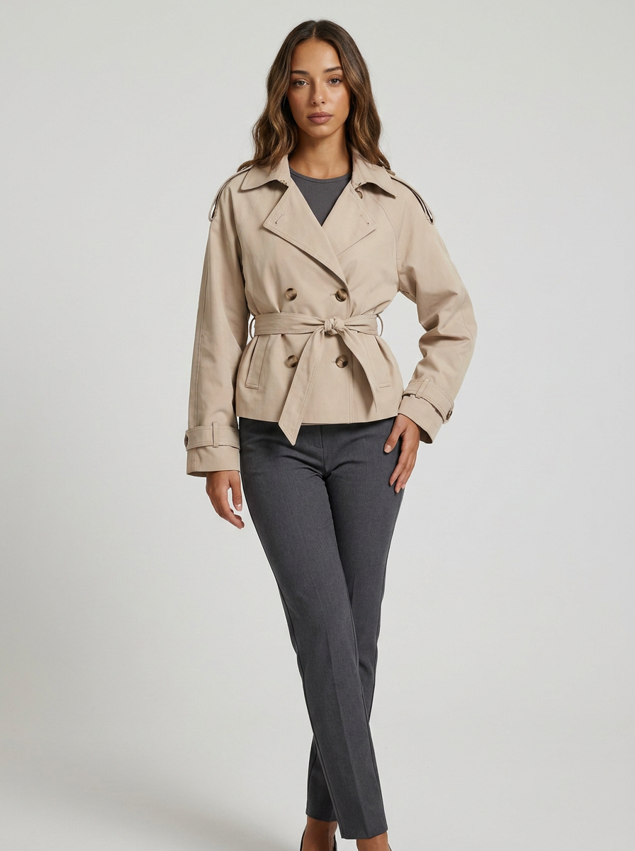 Camila | Gabardina con cuello chimenea