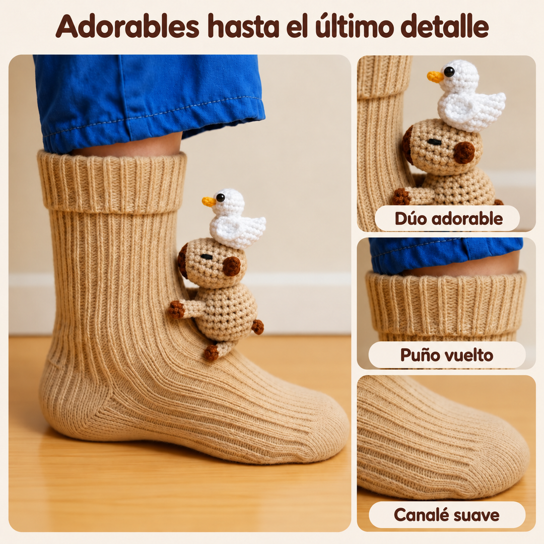Carmen | Calcetines con peluche de capibara y patito