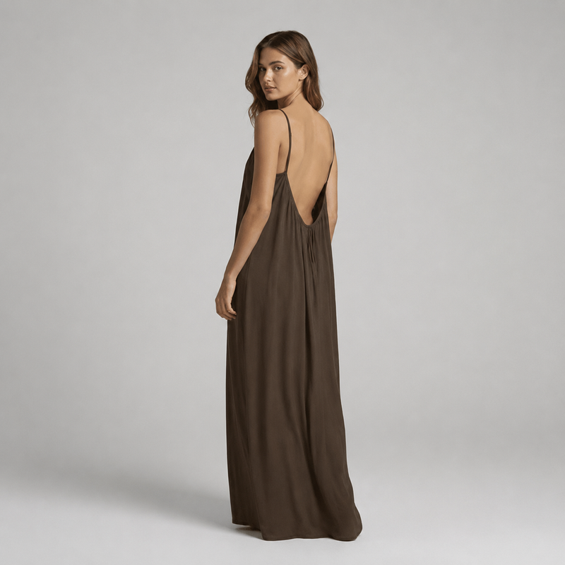 Adela | Vestido maxi de tirantes con espalda descubierta