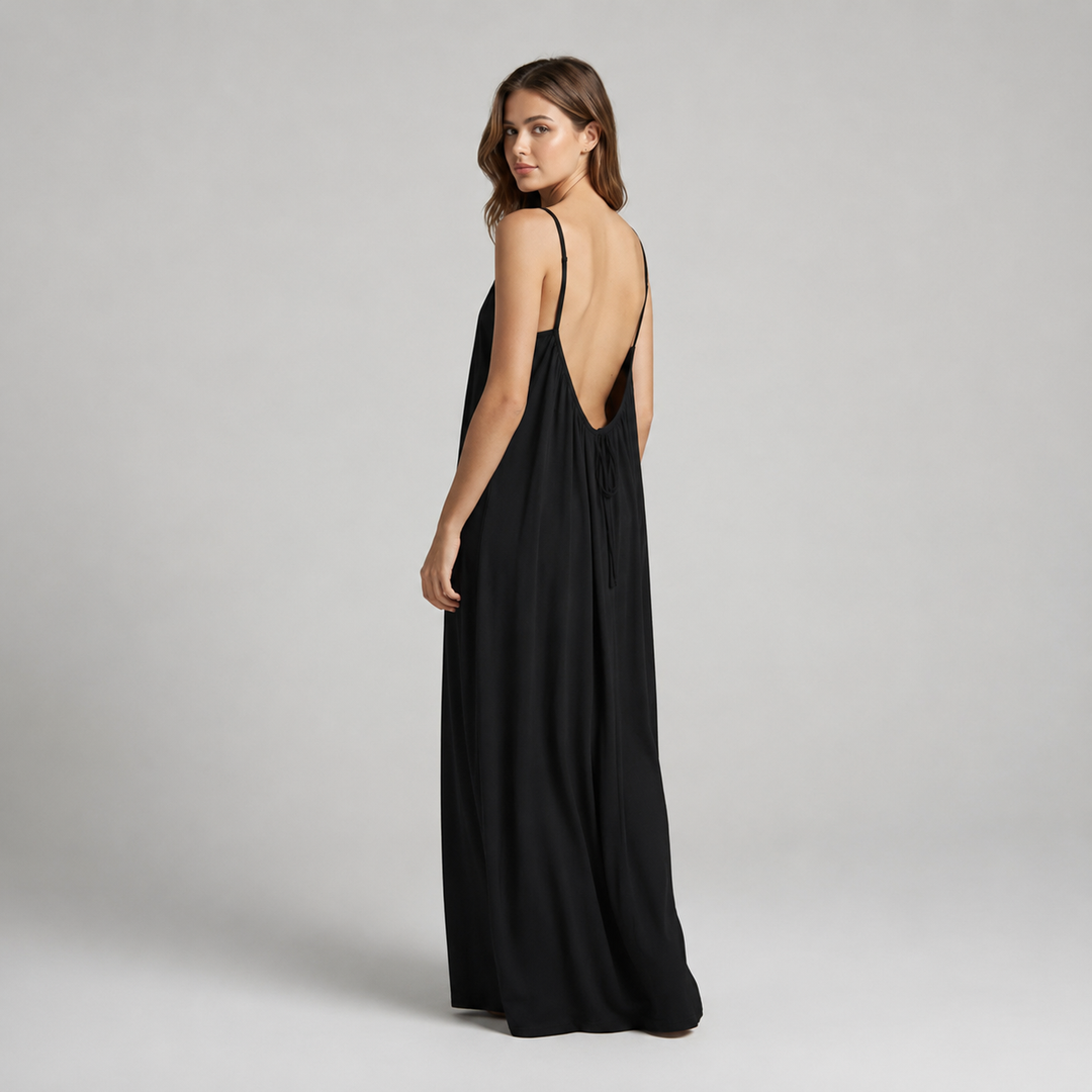 Adela | Vestido maxi de tirantes con espalda descubierta