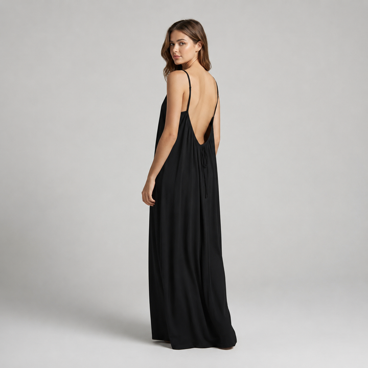 Adela | Vestido maxi de tirantes con espalda descubierta