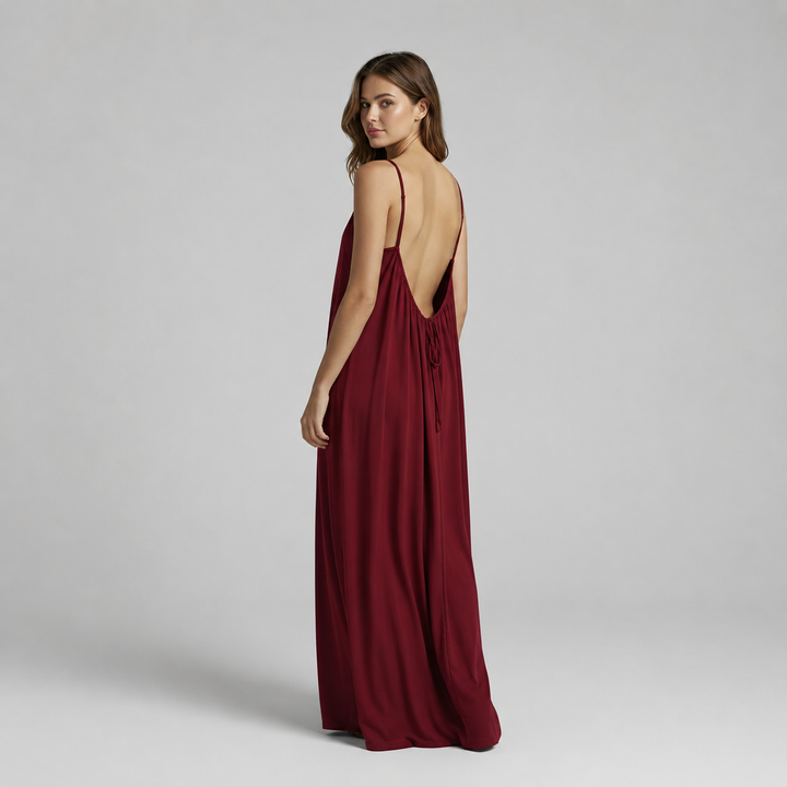 Adela | Vestido maxi de tirantes con espalda descubierta