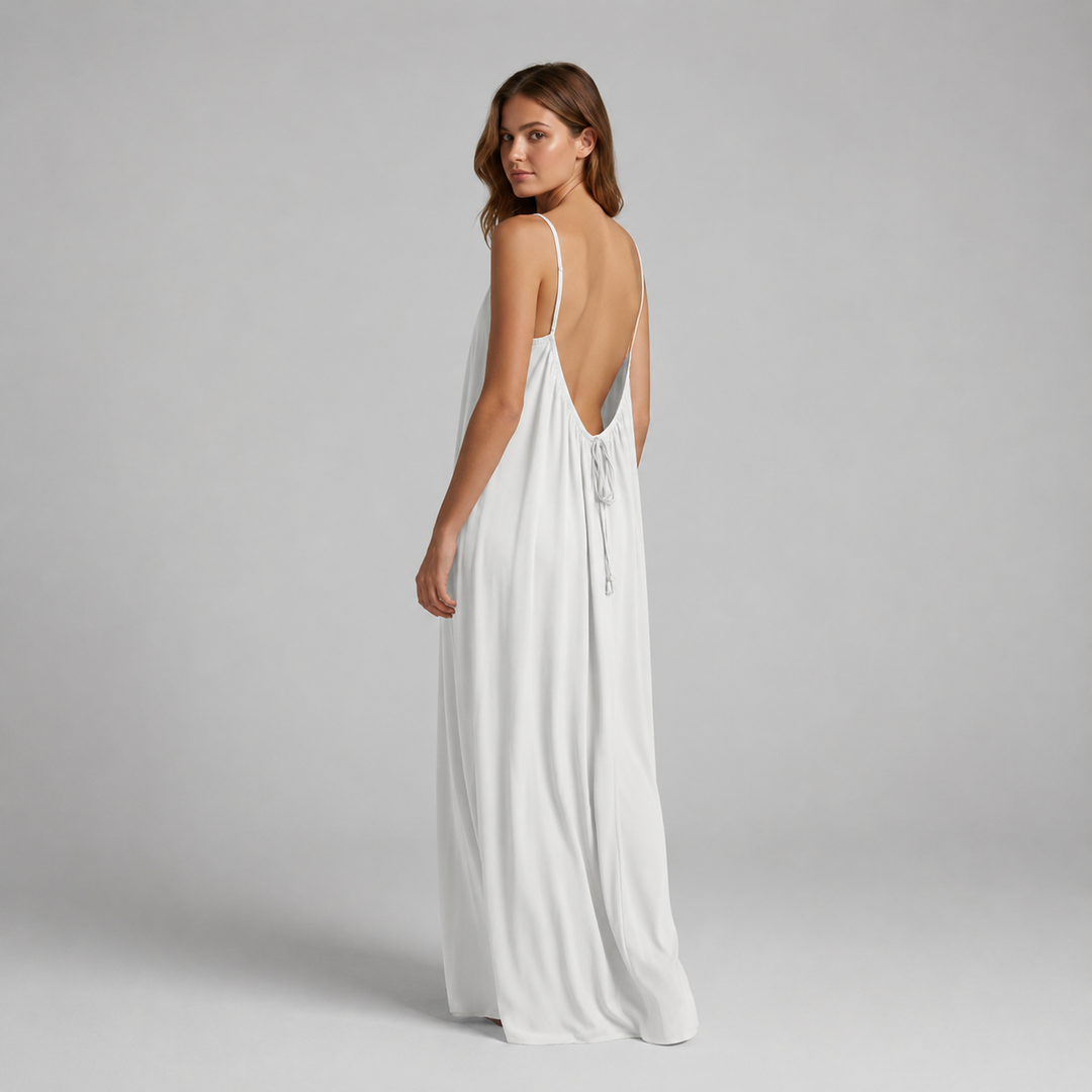 Adela | Vestido maxi de tirantes con espalda descubierta