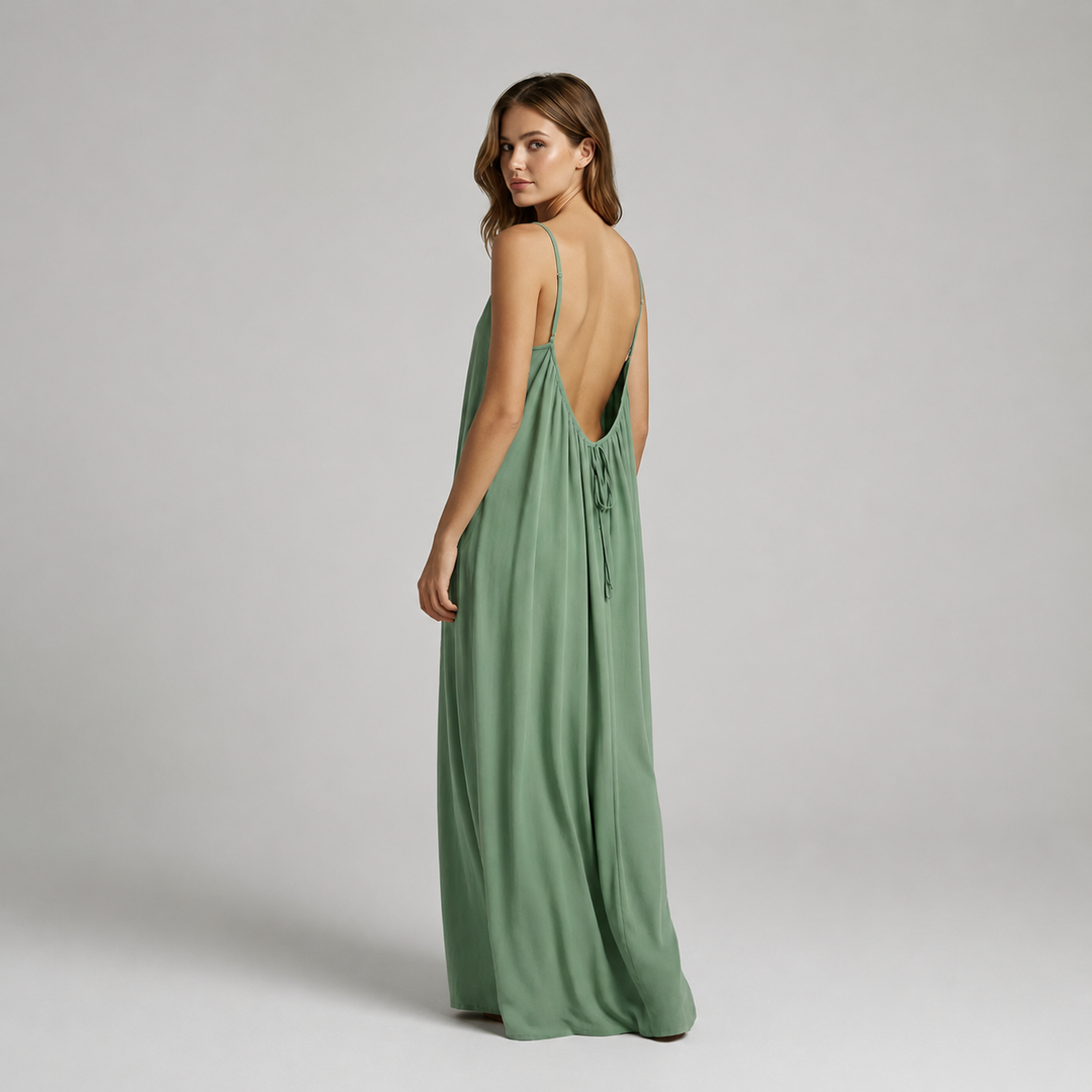 Adela | Vestido maxi de tirantes con espalda descubierta